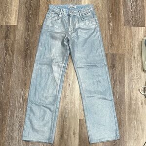 Pull&Bear Silver Metallic Jeans